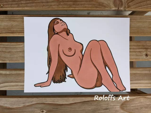 Aktzeichnung #007, weiblicher akt, Tusche und Marker, Erotik, nude art drawing