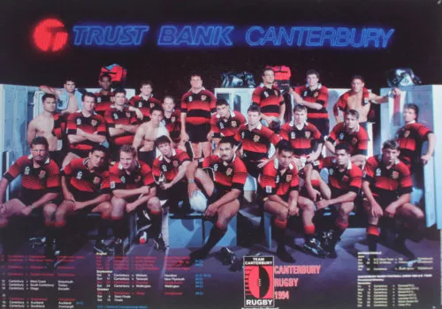 Canterbury New Zealand Rugby Team Poster 1994