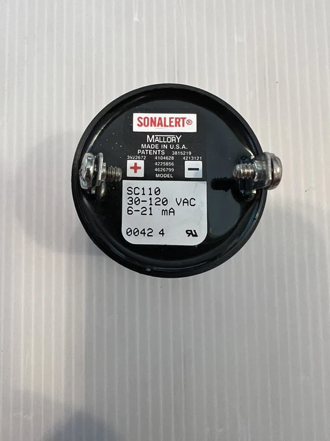 Mallory Sonalert SC110 Buzzer Alarm 30-120 VAC 6-21 mA