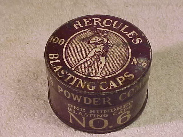 Mining - Hercules No.6 Rd. Blasting Caps Tin -100 ct.