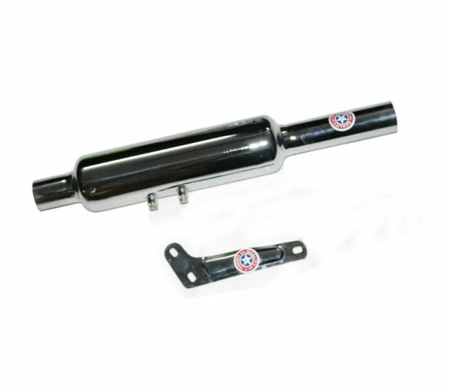 New Short Exhaust Silencer Chrome Plated For Royal Enfield 500cc