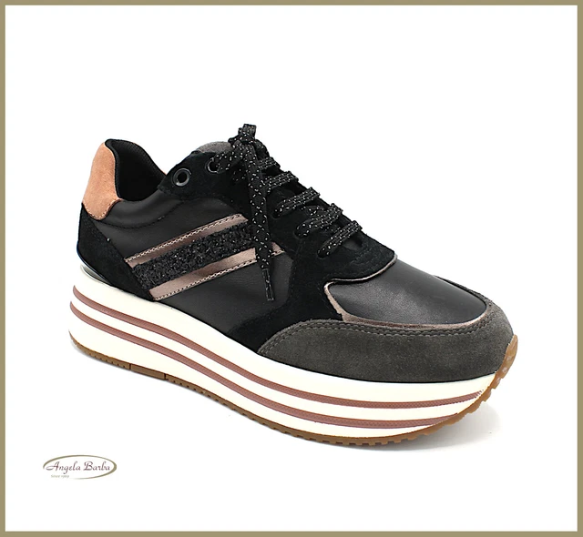 GEOX CHAUSSURES F MININ Sneakers Compens es Haute Hiver en Cuir