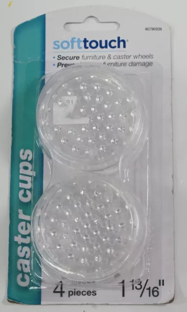 Caster Cups Clear Round Spiked Caster Cups 4 Count Home 1-1/3/16"