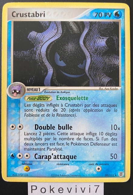 Carte Pokemon CRUSTABRI 20/112 Rare Bloc EX Rouge Feu Vert Feuille FR OCCASION