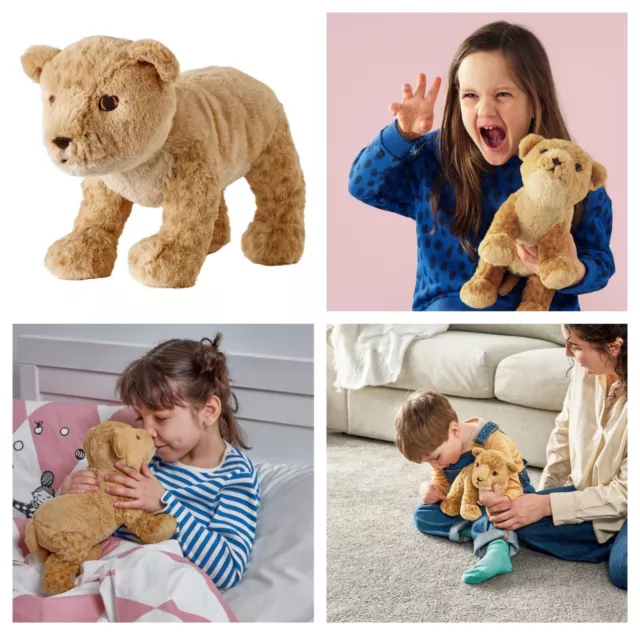 IKEA  DJUNGELSKOG Kids Cuddly  Soft Toy Lion Cub Brown Lion 27cm 804.028.14