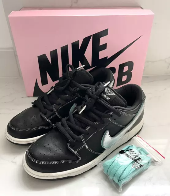 NIKE SB DUNK LOW PRO x DIAMOND SUPPLY CO - BLACK DIAMOND 2018 - SIZE UK 9.5 VGC