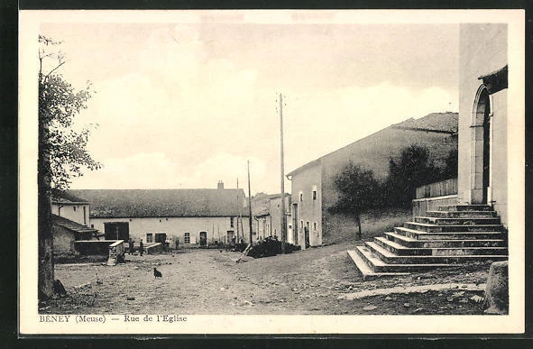 CPA Beney, Rue de l´Eglise, vue de la rue