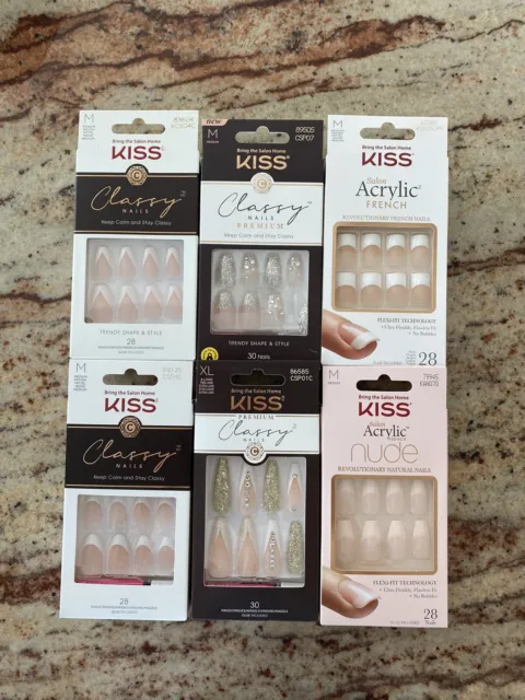 Kiss Inc unghie finte acriliche naturali confezioni 6 RTP £ 48