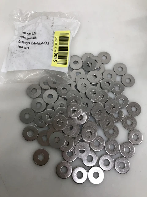 95 Stueck grosse Unterlegscheiben M8 (8,4 mm) DIN 9021 A2 V2A VA Edelstahl