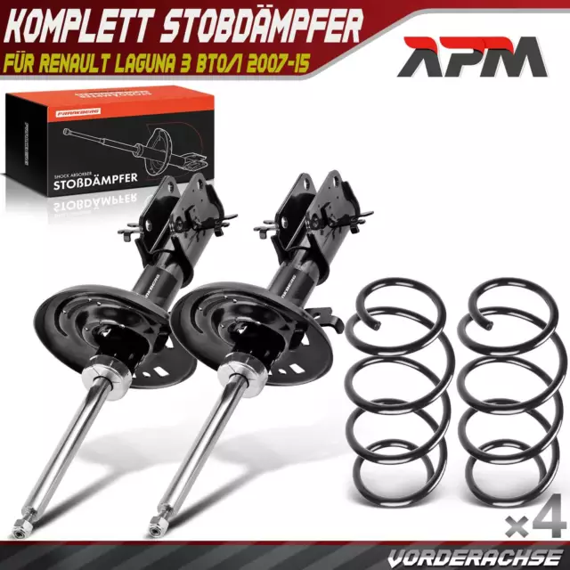 4x Complet Amortisseur Kit Avant pour Renault Laguna 3 BT0/1 2007-15