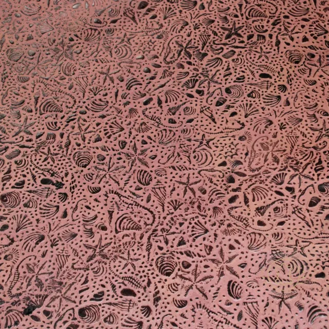 Sea Life cuero bronceado en relieve marrón: 3-3,5 oz. | 1,4-1,6 mm caballitos de mar, estrella