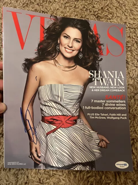 Shania Twain Signed Magazine Country Music ACOA COA Autograph Vegas Auto Smile