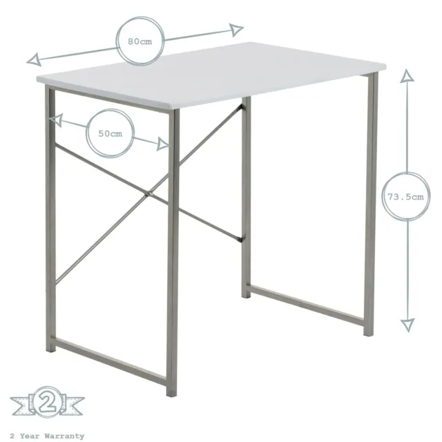 Computer Desk & Chair Set Small Home Office Workstation PC Laptop White/White 3