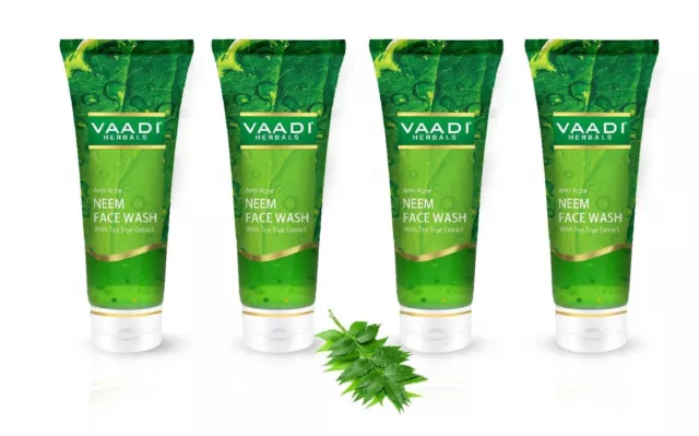 Vaadi Herbals Value Pack of Anti Acne Neem Face Wash with Tea Tree Extract, F/S