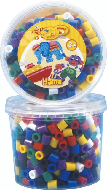 Hama 600 Maxi Bügelperlen Dose - Vollton Mischung Neu 8570 Steckperlen KiTa