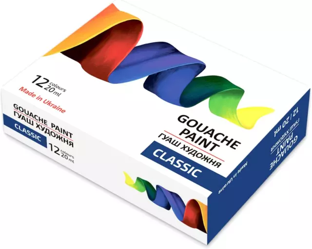 Premium Gouache Paint Set 12 X 20 Ml for Art and Painting - Gouache Paints for A