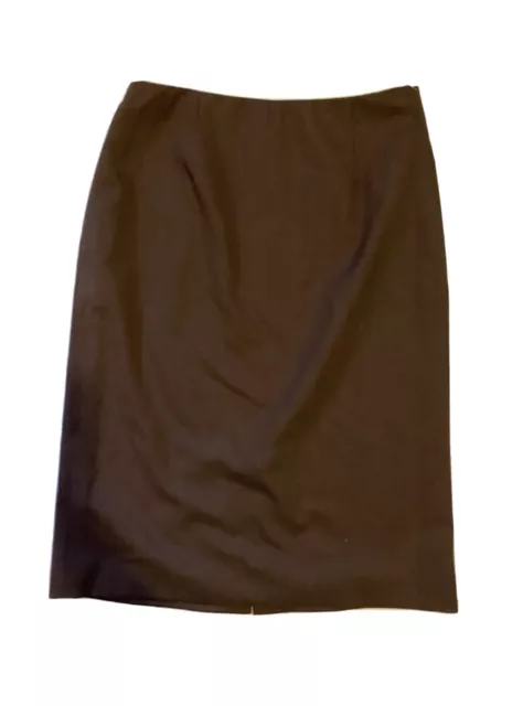 $1050 VTG New Prada 44 1O Wiggle Skirt Pencil Brown Virgin Wool Midi Knit Y2K