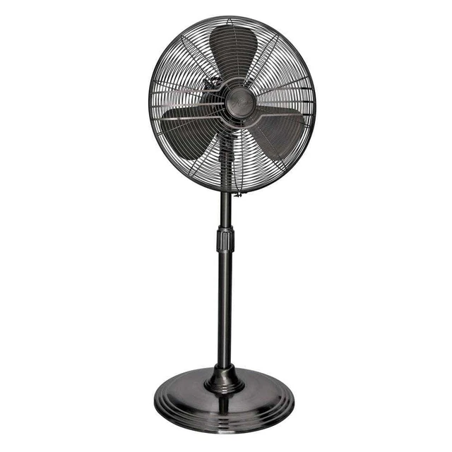 Pedestal Fan Retro Wide Oscillation 16" Adjustable 3-Speed All-Metal Onyx Copper