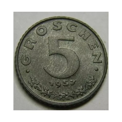 elf Austria 5 Groschen 1957  Eagle