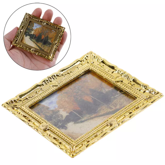 Diy dollhouse mini oil painting dollshouse miniature 1:12 furniture doll hou BF