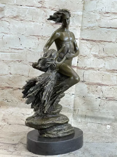 Bronze Sculpture Strong Man Nude Figurine Bronze Statue Signed Aldo Vitaleh