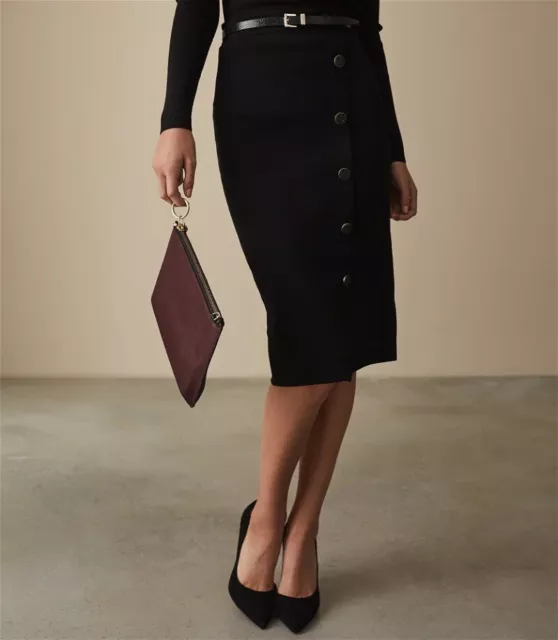 Hatty button front pencil clearance skirt