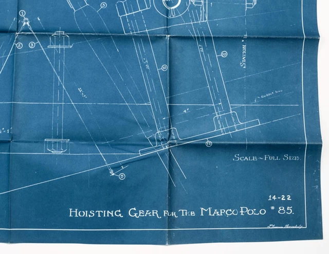 L. Francis Herreshoff Orig Vintage MARCO POLO Boat Blueprint #14/22 HoistingGear