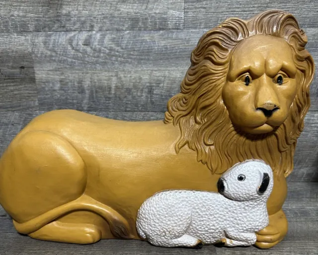 Vintage 1995 Union Products Don Featherstone Lion & Lamb Blow Mold Lighted HTF!