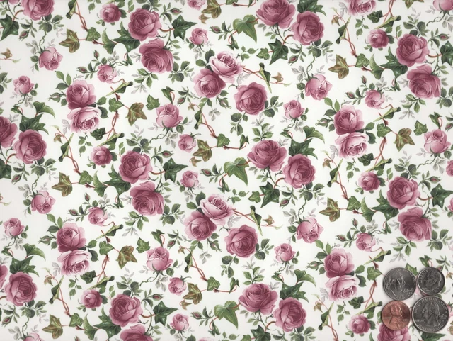 Hoja de calcomanías de cerámica sobreesmaltado Allover rosa chintz 1 pieza 9"" X 13-3/4"" 2737