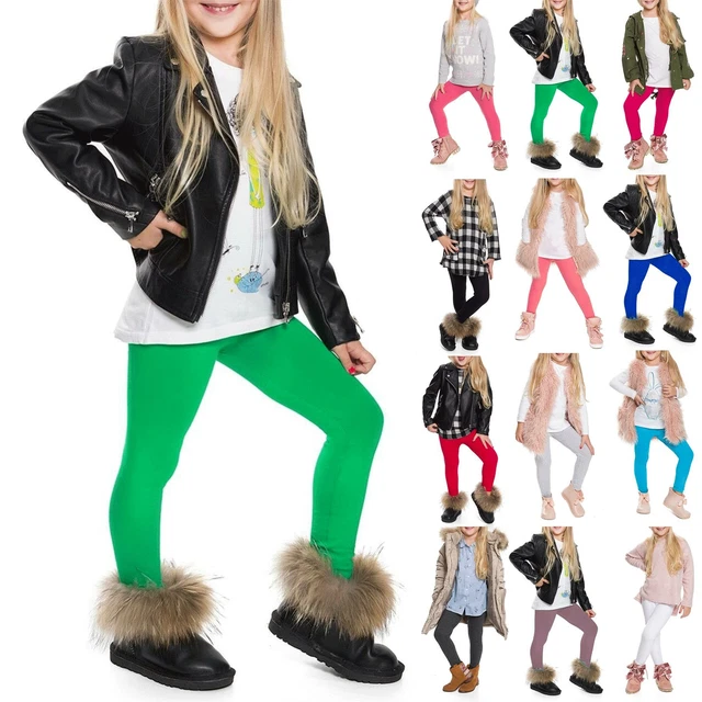 Kids Girls Full Length Jeggings Slim Fit Skinny Stretchy Leggings Trousers