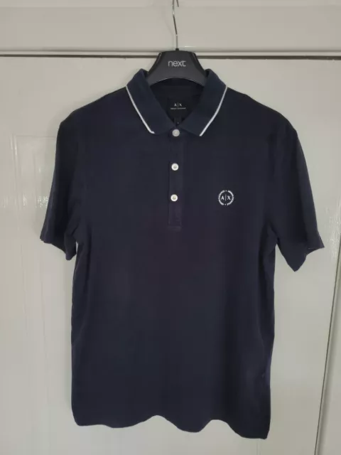 Armani Exchange Mens Polo Shirt Navy Blue Size Small Used In Good Condition