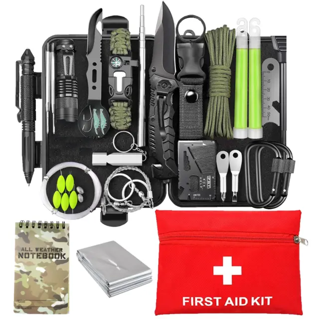 Outdoor Set 72Pcs Survival Kit Camping Survival Kit + First Aid Box