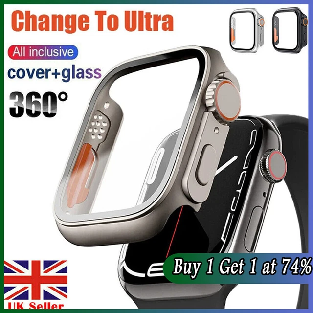 For Apple Watch Series 8 7 6 5 4 SE 45mm 44mm Change to Ultra Case iWatch Cover