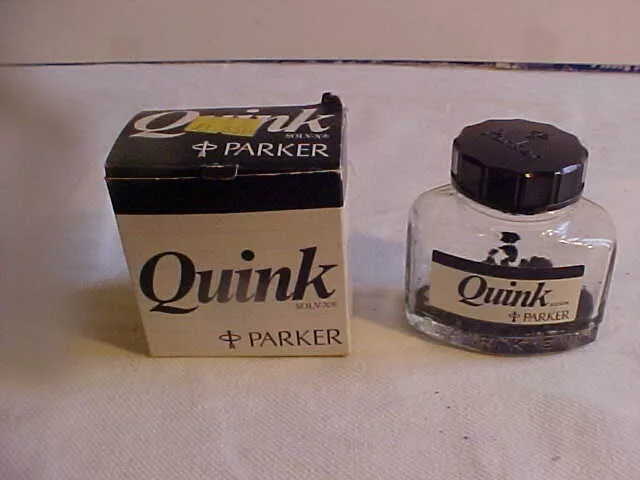 Vintage Quink Ink Bottle by Parker from Mid 1970s (ST)