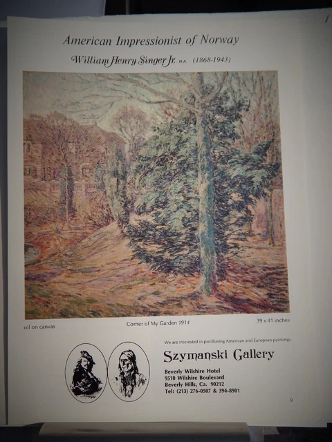 William Henry Singer Jr/ Arthur B Davies Art Pieces Orig Vtg 1975 Advertisement,