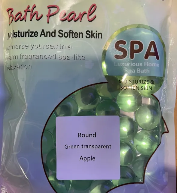 GreenTransparent  Circular  3.9g Bath Oil Beads Apple Flavour Bath Pearls