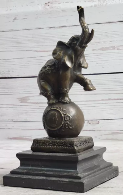 Collectible Statue bronze sculpture Animal Bugatti Signed African Elephant Deco