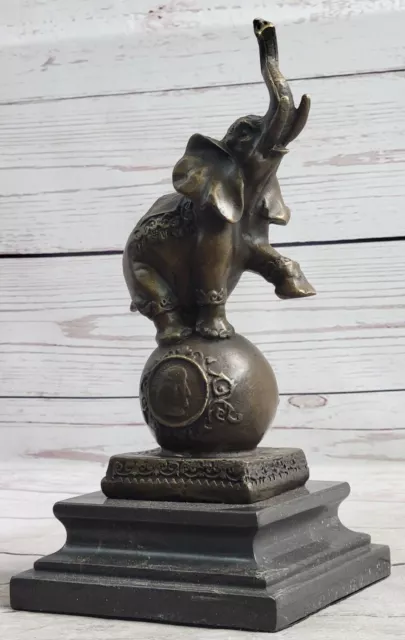 Collection Statue Bronze Sculpture Animal Bugatti Signée Africain Éléphant Deco