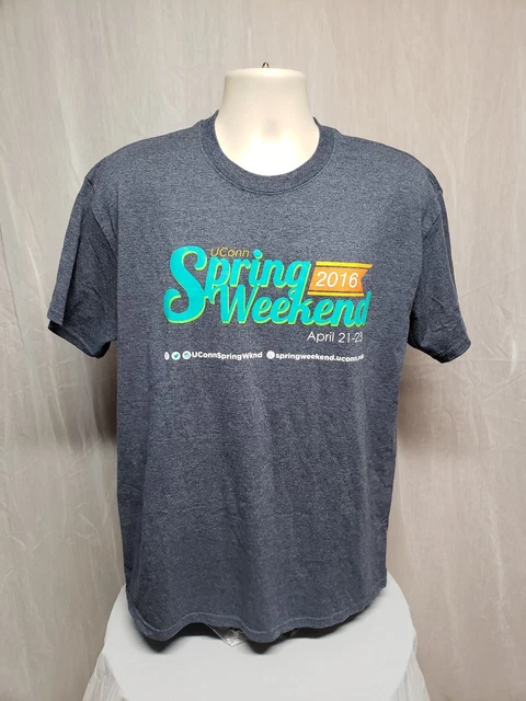 2016 UCONN University of Connecticut Spring Weekend Adult Large Gray TShirt