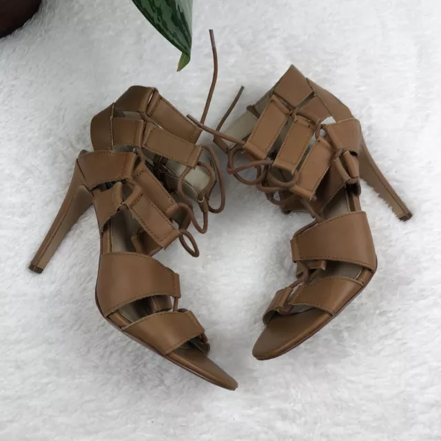 DV Dolce Vita Tyler Tan Brown Gladiator Heel Open Toe Sandal Women's 8 2