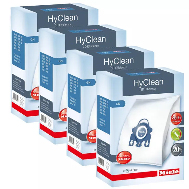 Miele Genuine Vacuum Bags GN 3D Hyclean 4 Boxes Value Pack