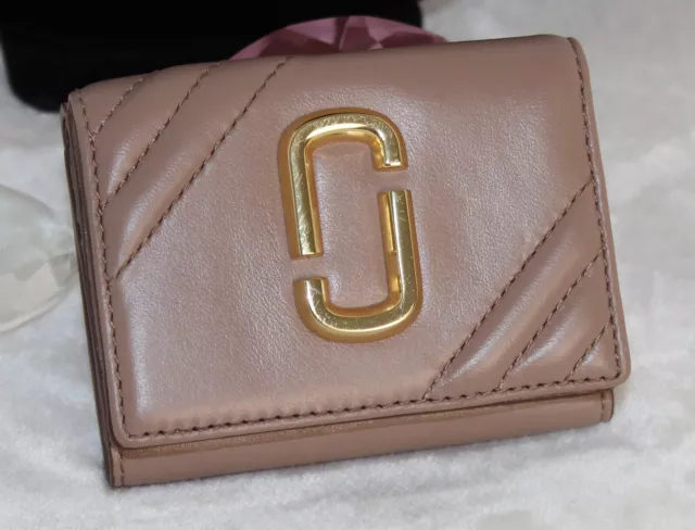 Marc Jacobs Tri-Fold Wallet Tan Goldtone Hardware