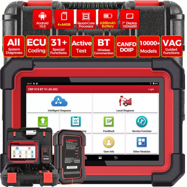 2024 LAUNCH X431 CRP919E BT KFZ OBD2 Diagnosegerät ALLE System ECU Key Coding DE