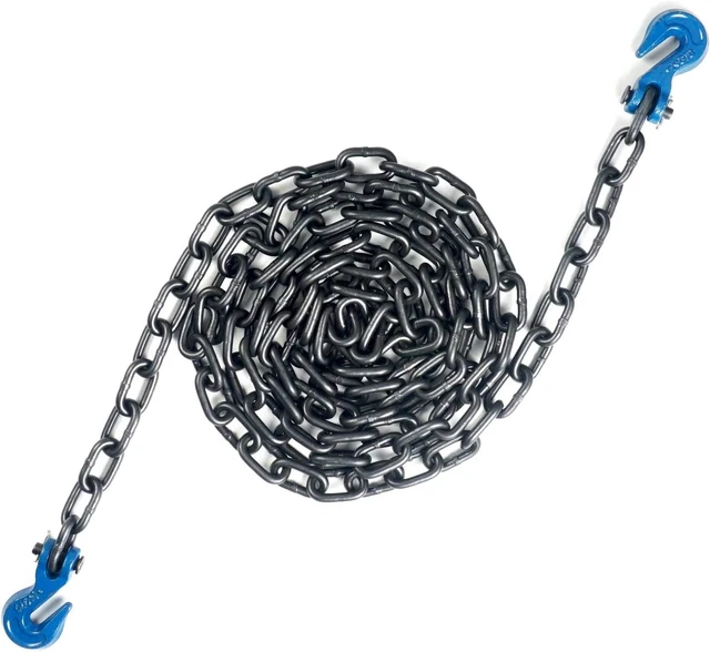 1/4'' Transport Binder Chain, 12‘Tie down Chains for Trailers, G70 Tow Chain, wi