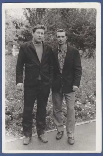 Handsome Young Guys Smoking Cigarettes, Gay Interest Soviet Vintage Photo USSR