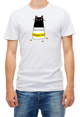 Today Sorry Im Tirrant My Cul Today Drôle Chat Manche Courte Blanc Homme T Shirt F078 