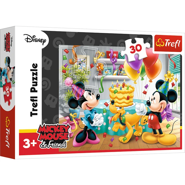 MICKEY & MINNIE Mouse Jigsaw Puzzle 30 Piece Disney Birthday Party Cake ...