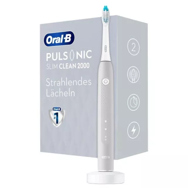 Braun Oral-B Pulsonic Slim Clean 2000, Elektrische Zahnbürste ,grau, Timer