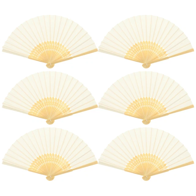 6 pz ventilatore pieghevole cinese portatile bianco