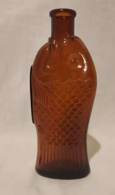 6" SMALL SIZE FIGURAL FISH COD LIVER OIL MEDICINE BOTTLE ELI LILLY INDY 1920s